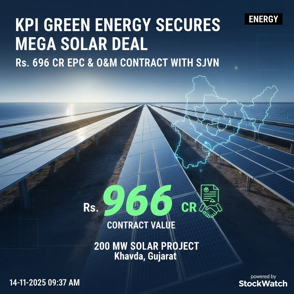 KPI Green Energy Signs Rs. 696 Cr EPC & O&M Contract with SJVN for 200 ...