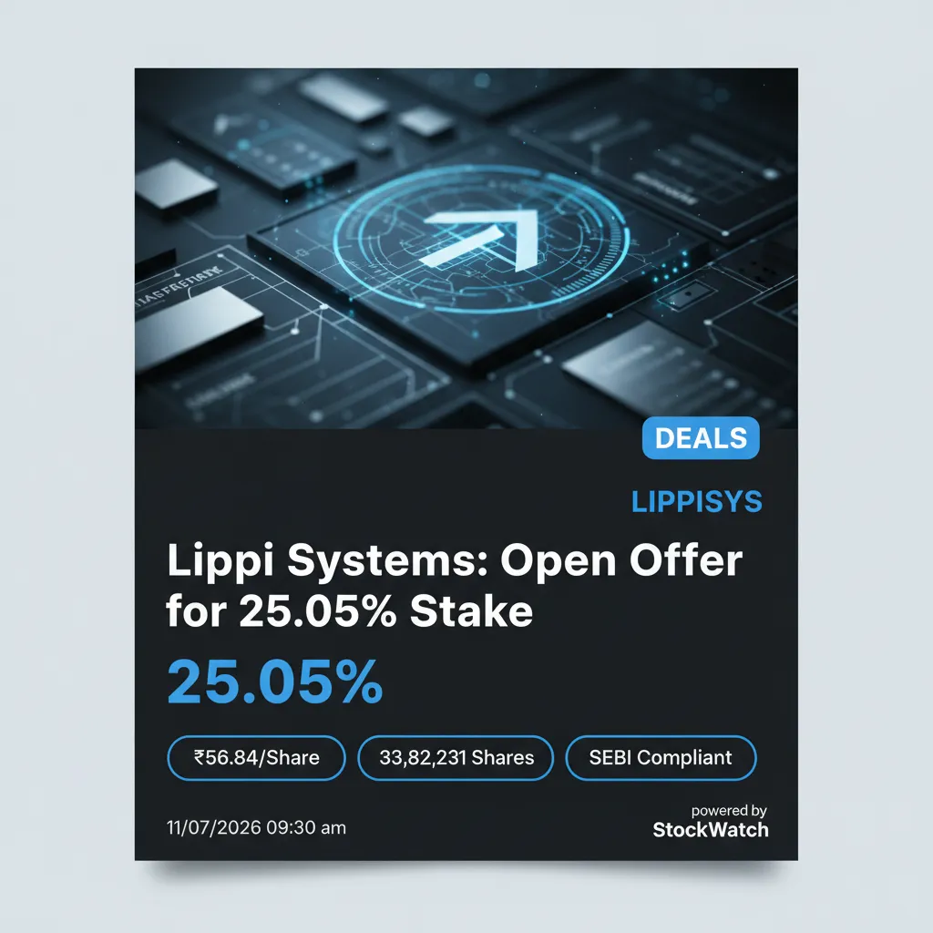 Lippi Systems: Open Offer for 25.05% Stake at ₹56.84/Share